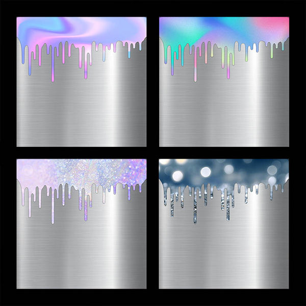 Brushed Metal & Glitter Drips - Backgrounds Images High Resolution - Instant Download Digital Clip art