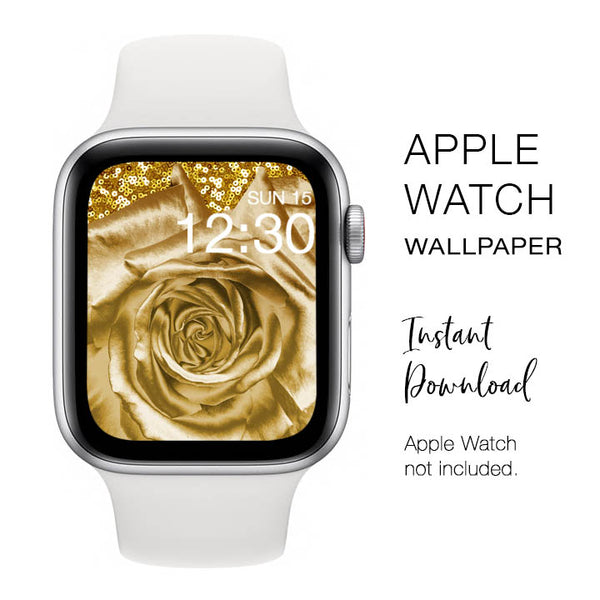 Apple Watch WALLPAPER - Gold Rose & Gold Sequins Sparkly - Instant Download - Watch Background Apple Watch face design