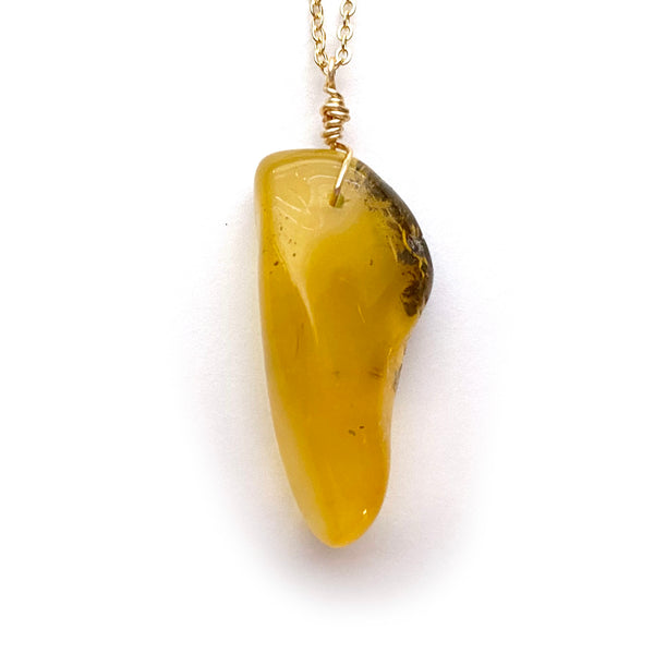 Large Genuine Natural Baltic Amber Necklace #L108 - 16 Kt Gold plated chain necklace Handmade Jewelry - Great gift