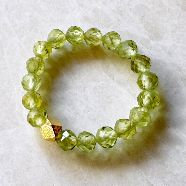 Gemstone Beaded Stretch Rings - Aquamarine Amethyst Carnelian Turquoise Topaz Gold - Handmade Jewelry