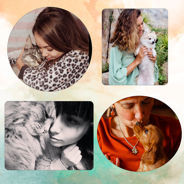 Dog or Cat Pet Memorial Stretch Bracelet Gift with Rainbow Chakra Gemstones, Gold-Plated paw charm & heart bead, Sympathy Gift, 7 Chakra Memorial Stretch Bracelet for Women Men Who Loss of beloved fur baby