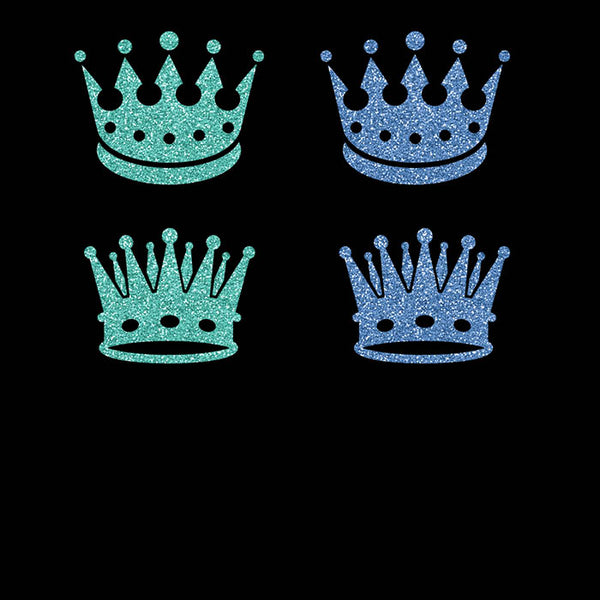 Crowns 8 Different Crowns Teal & Blue Glitter -  PNG Transparent Images - Instant Download Digital Clip art