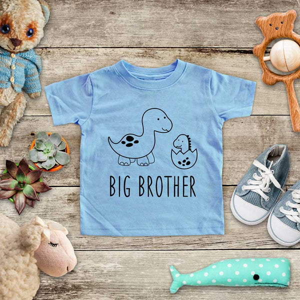 Big Brother Dinosaur with Baby Dinosaur - Baby Onesie Bodysuit Infant & Toddler Soft Fine Jersey Shirt