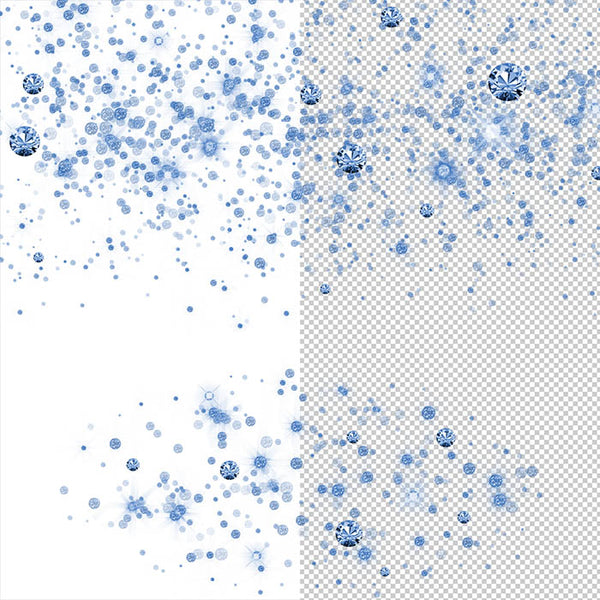 Blue Round Glitter Dust & Diamonds 01 - sparkly 8 PNG Transparent Overlays High Resolution - Instant Download Digital Clip art
