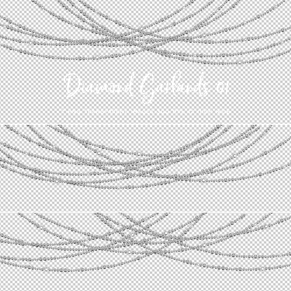 Diamond Garlands Like Lights Clear - Clip Art diamonds hanging gemstone - 7 PNG Transparent Images High Resolution Instant Download Digital Clipart