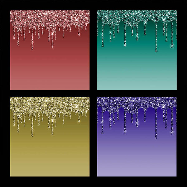 Dripping Glitter Dark Colors 14 Backgrounds - Instant Download Digital Clipart for Invitations Cards Party design Backdrop Scrapbooking Kids Crafts