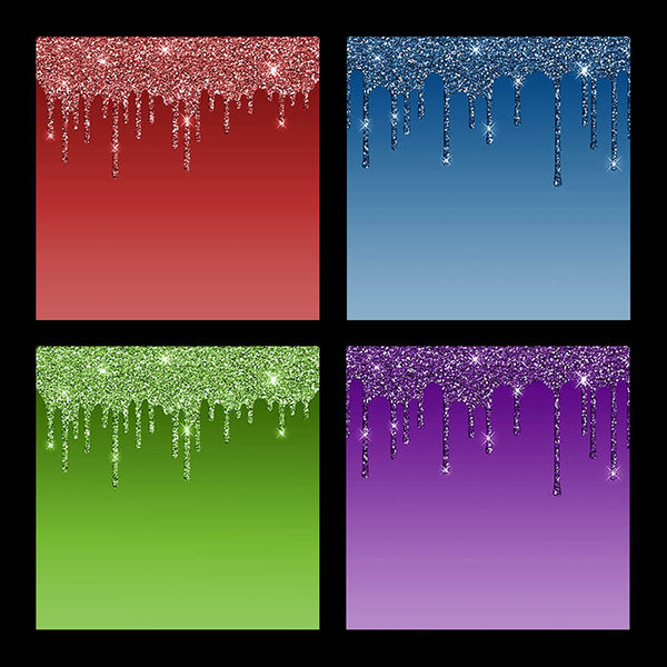 Dripping Glitter Dark Colors 14 Backgrounds - Instant Download Digital Clipart for Invitations Cards Party design Backdrop Scrapbooking Kids Crafts