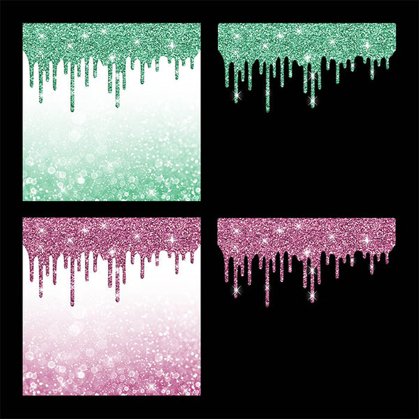 Glitter Drips With Bokeh Backgrounds - Backgrounds and Transparent Overlays - Instant Download Digital Clip art for Invitations Cards Party design Backdrop Scrapbooking Kids Crafts