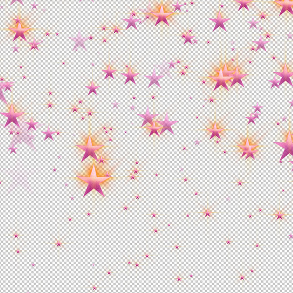 Glowing Pink Stars Confetti & Compositions 20 PNG Transparent Images High Resolution - Instant Download Digital Clip art Scrapbooking