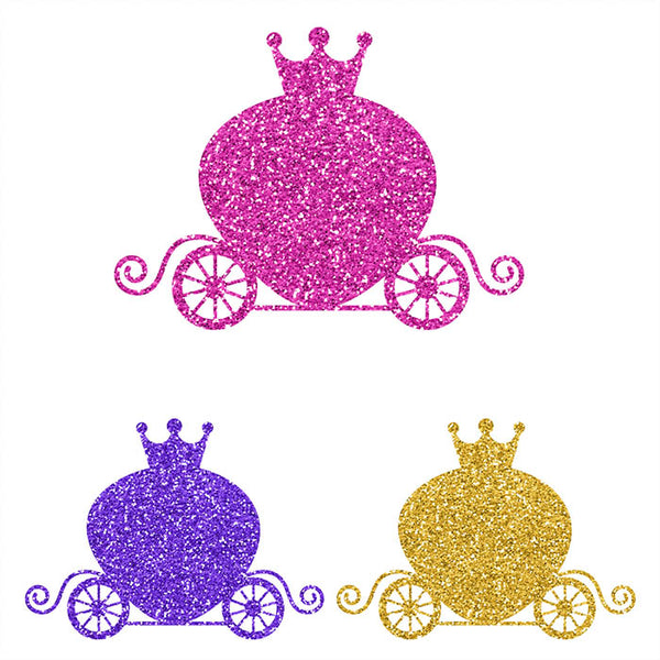Princess Carriage Glitter Texture - 16 Different Colors PNG Transparent Images - Instant Download Digital Clip art