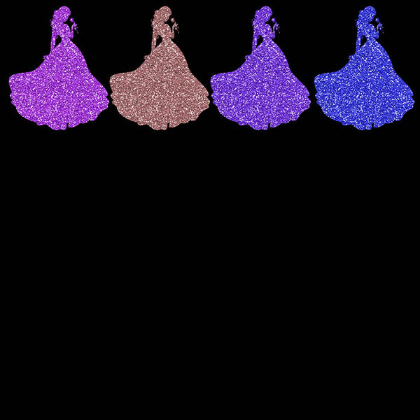 Princess With A Rose Glitter Texture - 16 Different Colors PNG Transparent Images - Instant Download Digital Clip art