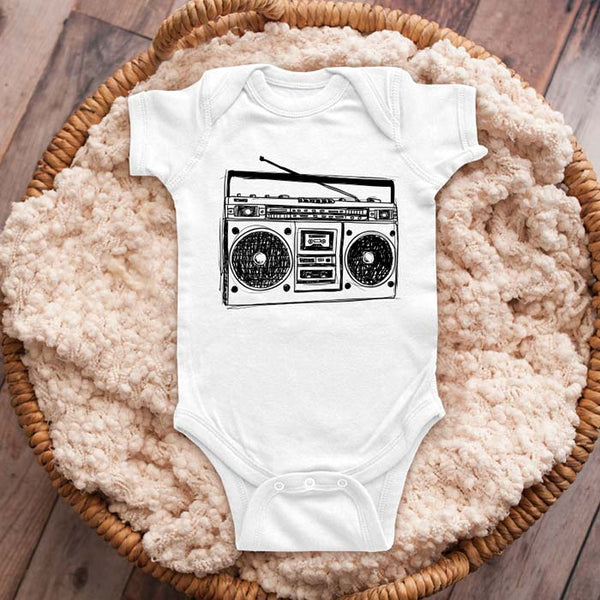 Boombox DJ retro music graphic baby onesie shirt Infant, Toddler & Youth Shirt