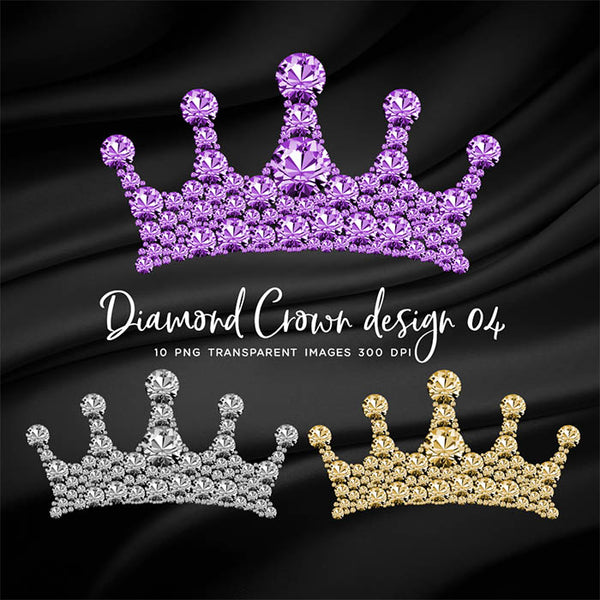 Diamond Crown design 04 - 10 PNG Transparent Images High Resolution - Instant Download Digital Clipart