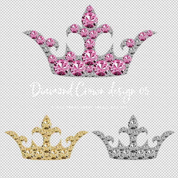 Diamond Crown design 05 - 11 PNG Transparent Images High Resolution - Instant Download Digital Clipart