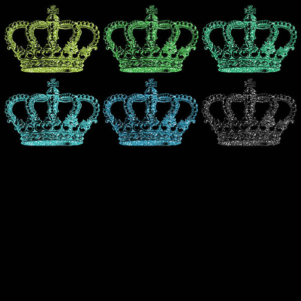 Glitter Crown 31 - 18 Different Colors PNG Transparent Images - Instant Download Digital Clip art