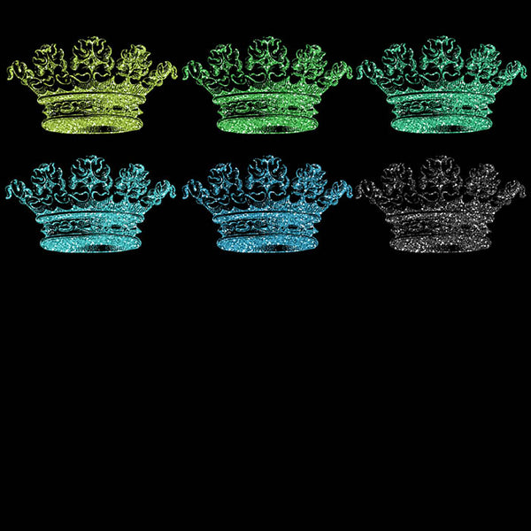Glitter Crown 32 - 18 Different Colors PNG Transparent Images - Instant Download Digital Clip art