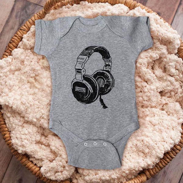 Headphones des21 DJ retro music graphic baby onesie shirt Infant, Toddler & Youth Shirt