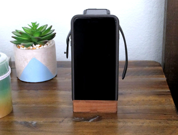 iPhone and iWatch Stand made of Solid Hardwood, Slim and efficient design, husband boyfriend birthday gift Groomsmen wedding Samsung