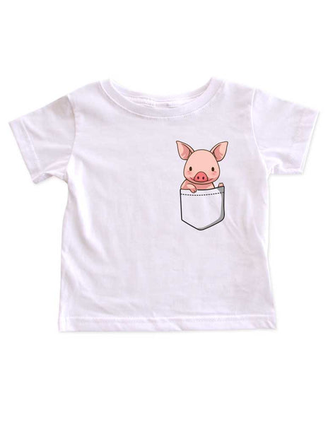 Pig in a Shirt Pocket - Infant & Toddler Super Soft Fine Jersey Shirt or Baby Bodysuit - Baby Shower Gift Onesie