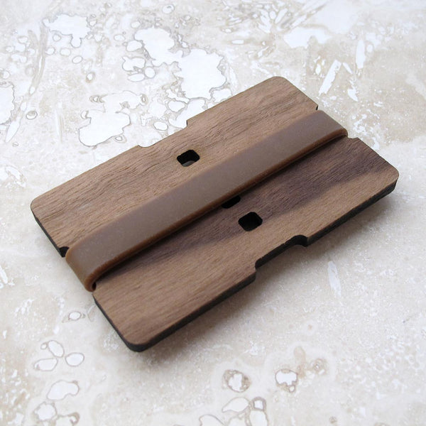Walnut or Cherry Wood Wallet 1-Piece Credit Card and/or Business Card Holder, Minimalist wallet boyfriend husband gift