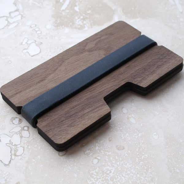 Solid Walnut or Cherry Wood Wallet Plain 2-Piece Slim Credit Card and/or Business Card Holder, Minimalist wallet boyfriend husband gift
