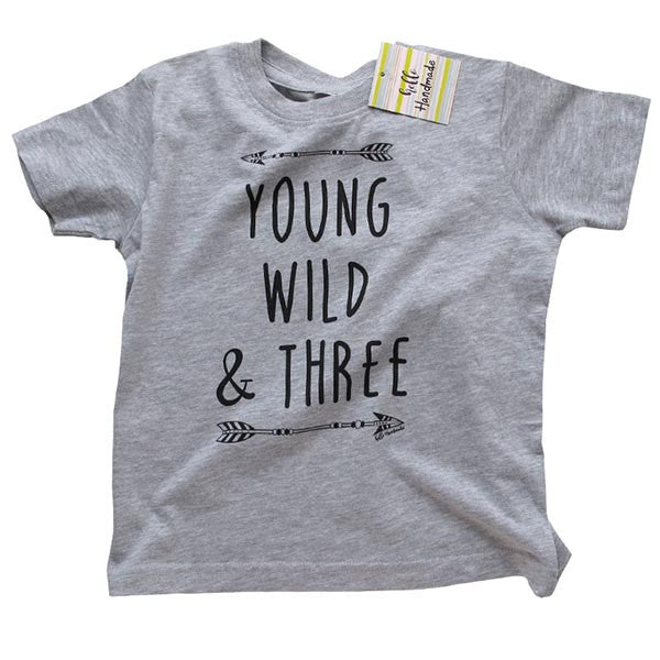 Young Wild & Three - Boho Birthday Toddler Super Soft Fine Jersey Shirt