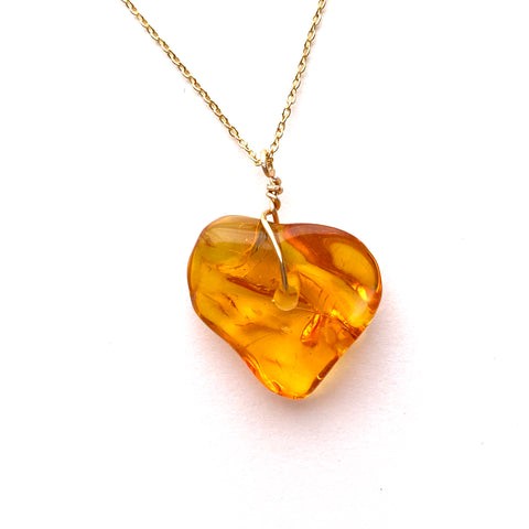 Genuine Natural Baltic Amber Necklace #45 - 16 Kt Gold plated chain necklace Handmade Jewelry - Great gift