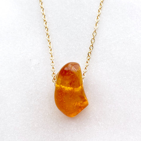 Genuine Natural Baltic Amber Necklace #54 - 16 Kt Gold plated chain necklace Handmade Jewelry - Great gift (Copy)