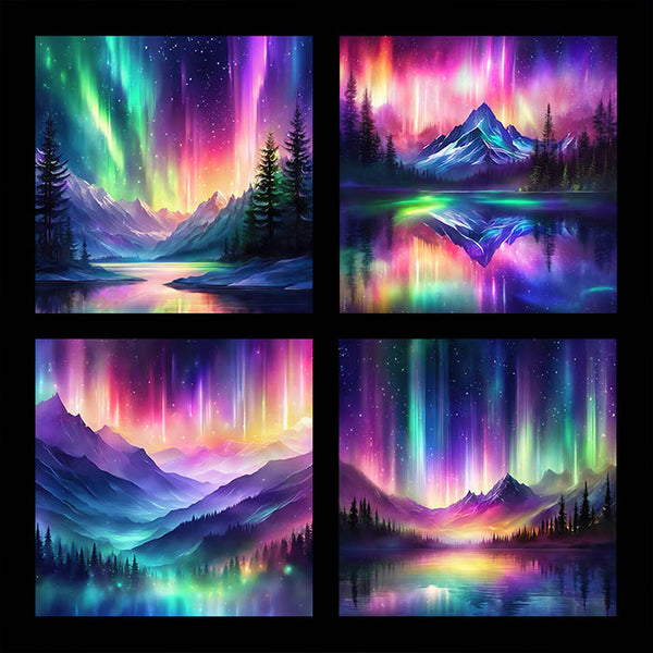 Aurora Borealis Watercolor - 12 High Resolution Images - Instant Download Digital Clip art