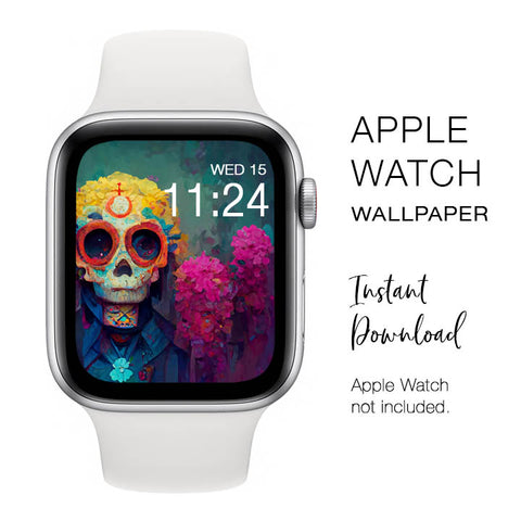 Apple Watch WALLPAPER - Day of the Dead Dia De Los Muertos - Instant Download - Watch Background Apple Watch face design
