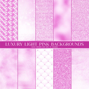 Luxury Light Pink Backgrounds Glitter Foil Texture Digital Paper - 10 Images High Resolution - Instant Download Digital Clip art