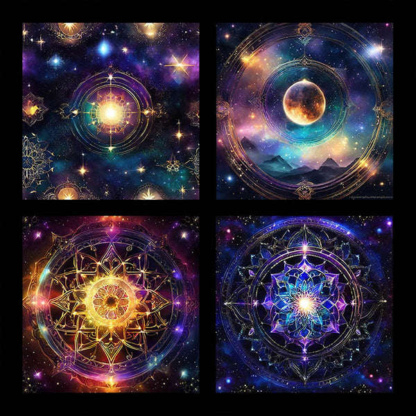 Mystical Celestial Bodies Watercolor - 12 High Resolution Images - Instant Download Digital Clip art