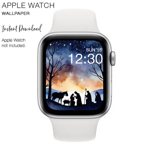 Apple Watch WALLPAPER - Nativity Scene 2 Jesus Christ Christian Religious - Instant Download - Watch Background Apple Watch face design