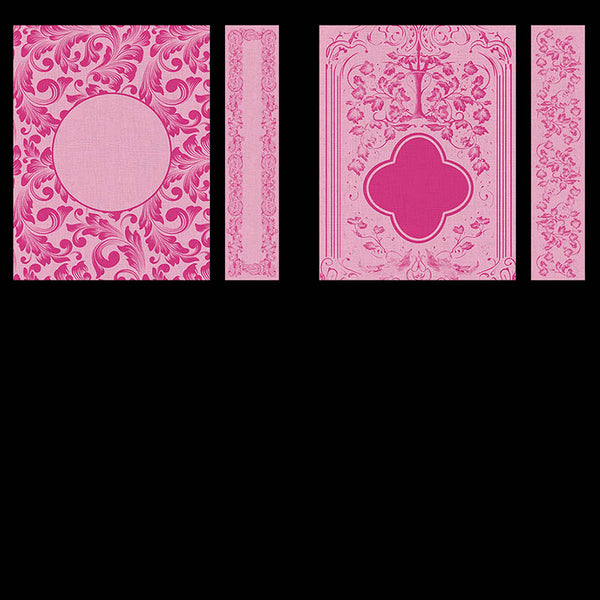 Ornate Book Covers with Spine Vol 1 All Pink (Pink Linen & Pink Frames) - 28 High Resolution Images - Instant Download Digital Clip art