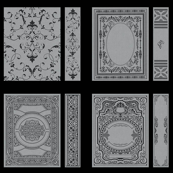 Ornate Book Covers with Spine Vol 1 Gray And Dark Gray Frames - 28 High Resolution Images - Instant Download Digital Clip art