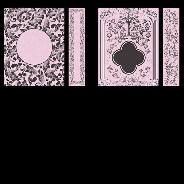 Ornate Book Covers with Spine Vol 1 Light Pink Linen & Dark Grey Frames - 28 High Resolution Images - Instant Download Digital Clip art