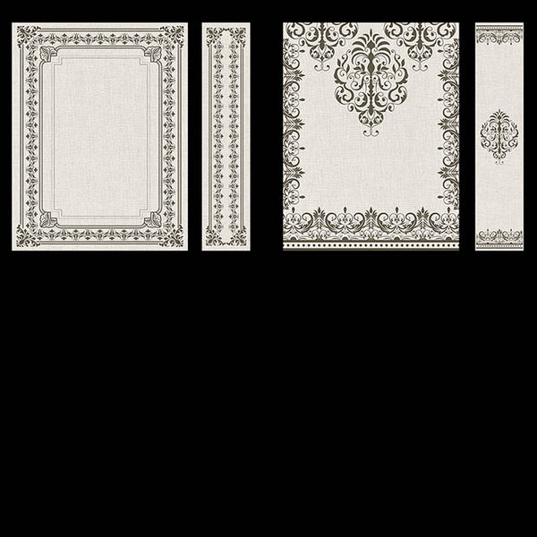 Ornate Book Covers with Spine Vol 2 Creme Linen & Dark Brown Frames - 20 High Resolution Images - Instant Download Digital Clip art