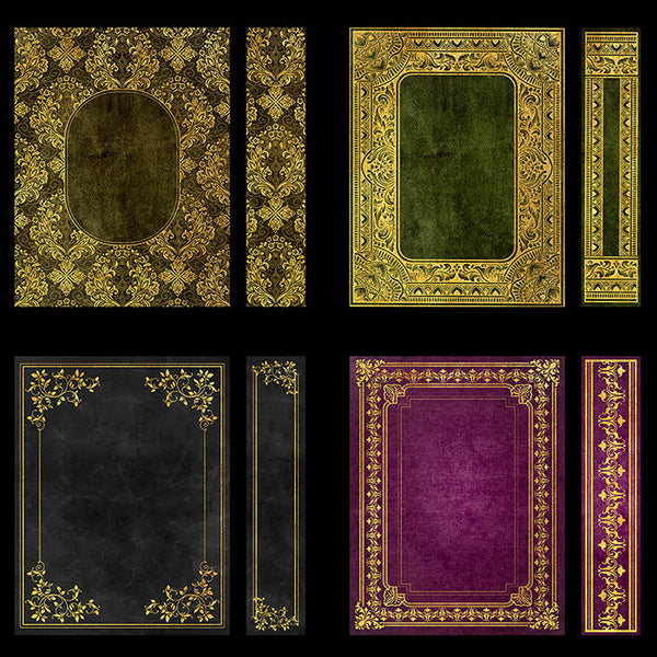 Ornate Book Covers with Spine Vol 1 - 28 High Resolution Images - Instant Download Digital Clip art