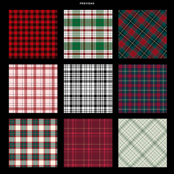 Plaid Background Patterns Set 1 - 22 JPG Images - Instant Download Digital Clip art