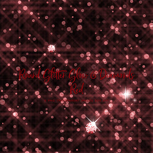 Round Glitter Glow Dust & Diamonds Red - sparkly 5 PNG Transparent Overlays High Resolution - Instant Download Digital Clip art