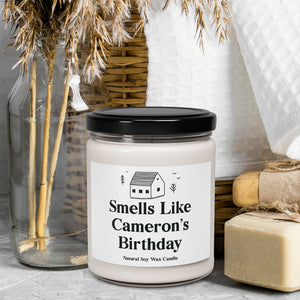 Smells Like (Custom Name's) Birthday - Custom Candle 9oz Relaxing Scented Soy Candle | Aromatherapy Gift, Home Decor, Self-Care, Eco-Friendly, Candle Lovers