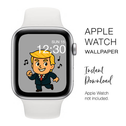 Apple Watch WALLPAPER - Chibi Style Donald Trump Dancing - Instant Download - Watch Background Apple Watch face design