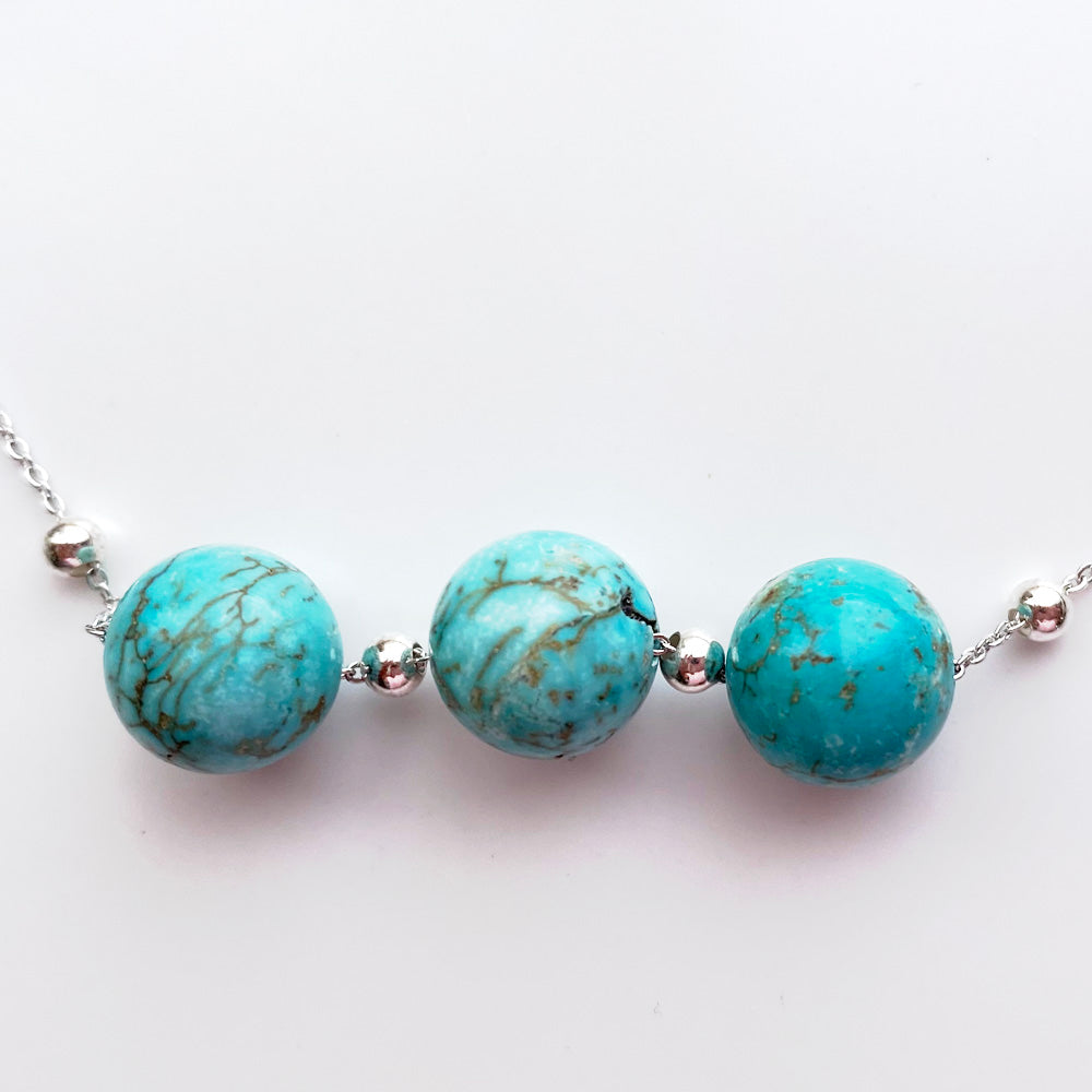 Genuine South Western Turquoise Beads Necklace Handmade Jewelry