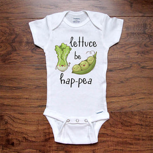 lettuce be hap-pea funny vegetable baby onesie bodysuit Infant Toddler Shirt baby shower gift