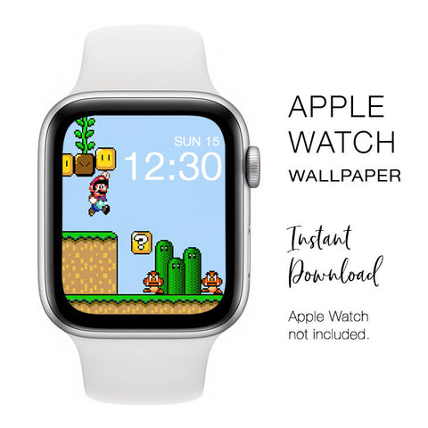 Apple Watch WALLPAPER - Super Mario game screen 1 - Instant Download - Watch Background Apple Watch face design