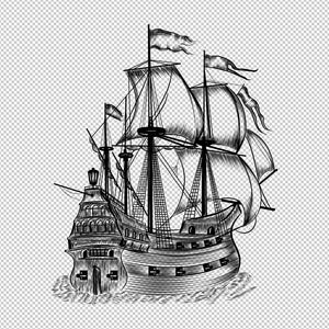 Vintage Ship #12 Pirate PNG Clip Art Sublimation Design Digital Download Clipart