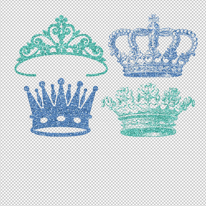 blue princess crown clipart