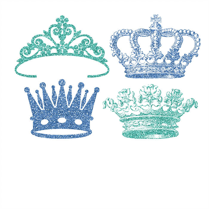 blue princess crown clipart