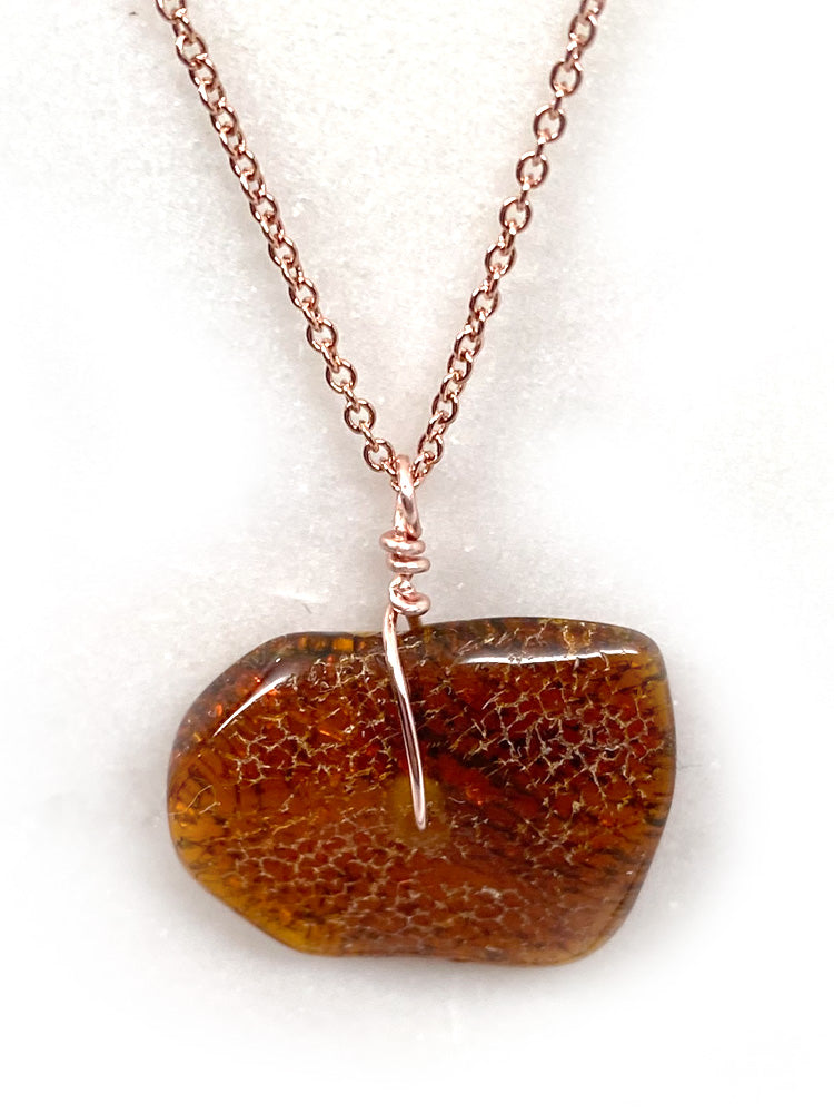 Genuine Natural Baltic Amber Necklace #18 - 16 Kt Gold plated chain necklace Handmade Jewelry - Great gift
