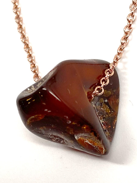 Genuine Natural Baltic Amber Necklace #23 - 16 Kt Gold plated chain necklace Handmade Jewelry - Great gift
